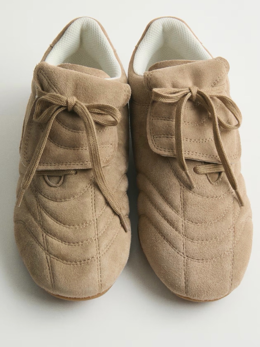 H&M Suede Lace-Up Sneakers in Taupe size 11 NWT